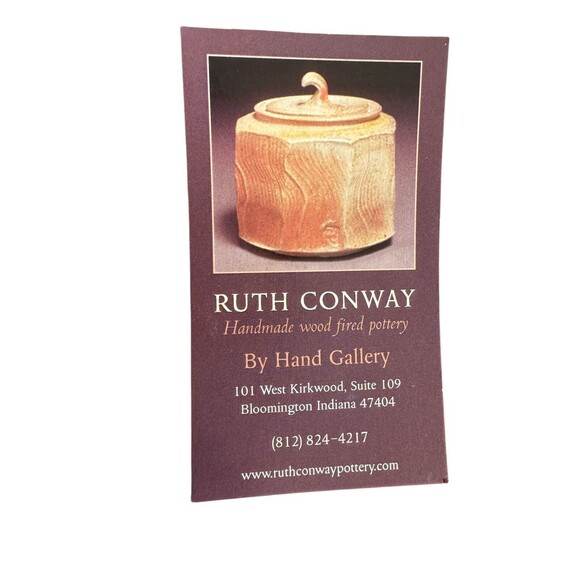Art Pottery Jar with Lid Hand Made Signed by Ruth Conway wood fired Pottery 6” - Picture 3 of 16